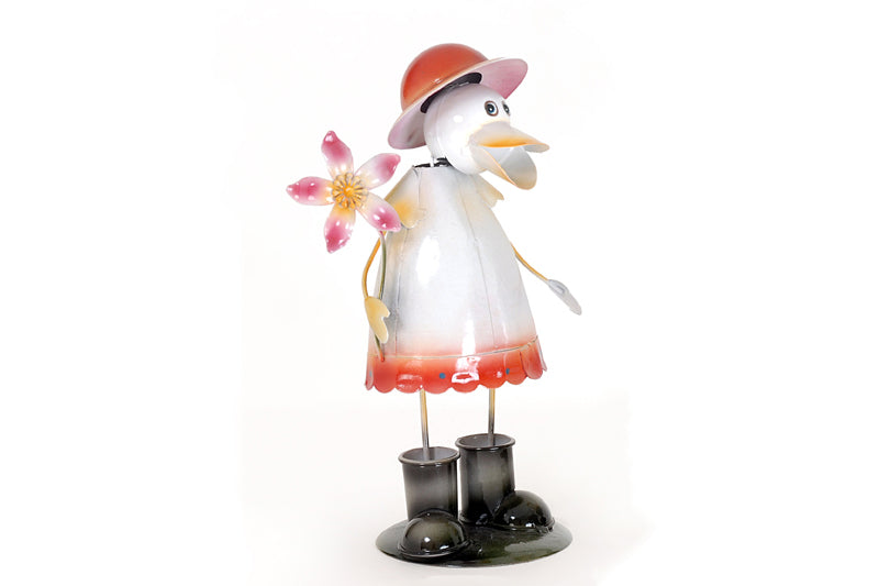 Duck with Flower Mini Garden Ornament Planter