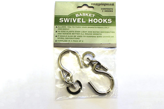 12x Hanging Basket Metal Swivel Hooks for Easy Fill Baskets